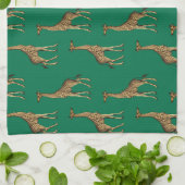 Giraffe Mammalian Emerald Green Wild Animal Africa Geschirrtuch (Gefaltet)