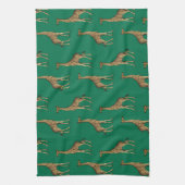 Giraffe Mammalian Emerald Green Wild Animal Africa Geschirrtuch (Vertikal)