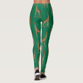 Giraffe Mammalian Emerald Green Wild Animal Africa Leggings (Rückseite)