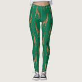 Giraffe Mammalian Emerald Green Wild Animal Africa Leggings (Vorderseite)