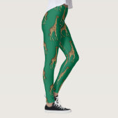 Giraffe Mammalian Emerald Green Wild Animal Africa Leggings (Rechts)