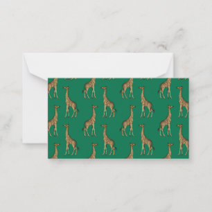 Giraffe Mammalian Emerald Green Wild Animal Africa Mitteilungskarte