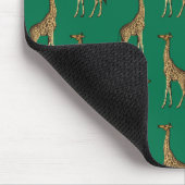 Giraffe Mammalian Emerald Green Wild Animal Africa Mousepad (Ecke)