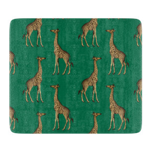 Giraffe Mammalian Emerald Green Wild Animal Africa Schneidebrett