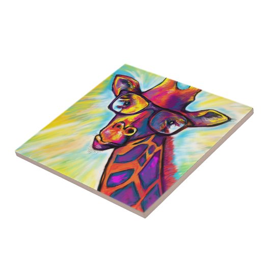 Giraffe Man Art Fliese (Seite)