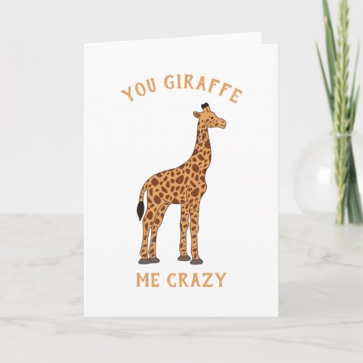 Giraffe Me Crazy Funny Zoo Safari Tierpuff Karte (Vorderseite)