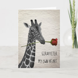 Giraffe meiner eigenen Herzgiraffe Rose Valentine Karte