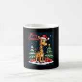 Giraffe Merry Christmas Tree Lighting Santa Giraff Kaffeetasse (Mittel)