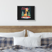 Giraffe Merry Christmas Tree Lighting Santa Giraff Leinwanddruck (Insitu (Schlafzimmer))