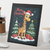 Giraffe Merry Christmas Tree Lighting Santa Giraff Sockelschild (In Situ)