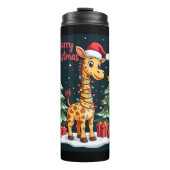 Giraffe Merry Christmas Tree Lighting Santa Giraff Thermosbecher (Vorderseite)