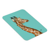 Giraffe mit aquamarinem Hintergrund Magnet (Rechte Seite)