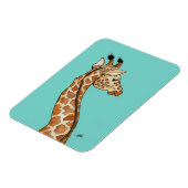 Giraffe mit aquamarinem Hintergrund Magnet (Linke Seite)