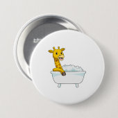 Giraffe mit Badewanne mit Schaumstoff Button (Vorne & Hinten)
