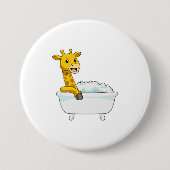 Giraffe mit Badewanne mit Schaumstoff Button (Vorderseite)