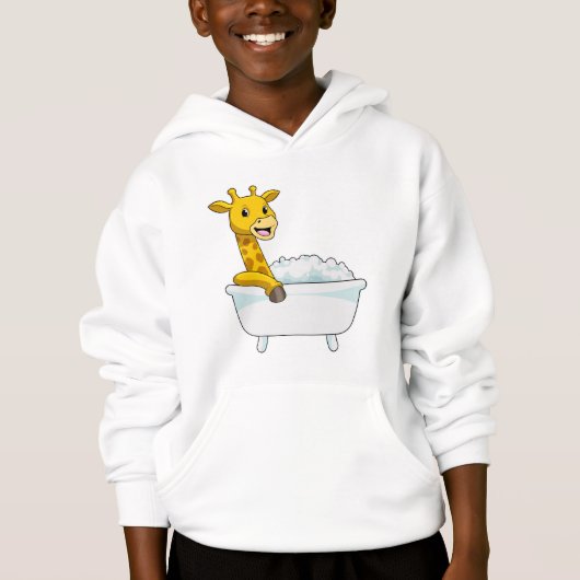 Giraffe mit Badewanne mit Schaumstoff Hoodie (Vorderseite)