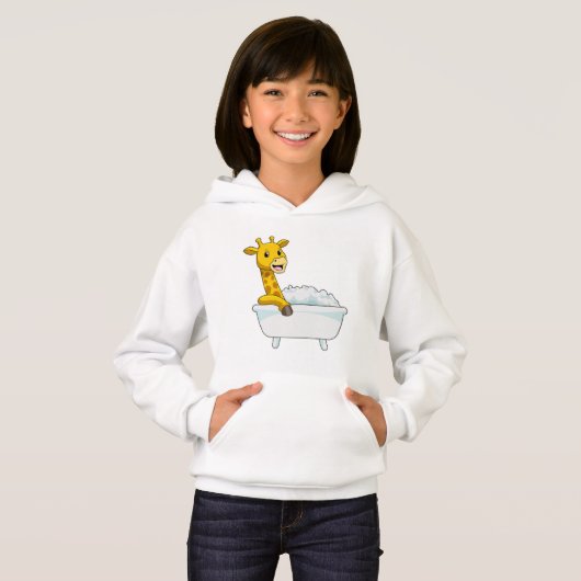 Giraffe mit Badewanne mit Schaumstoff Hoodie (Vorne ganz)