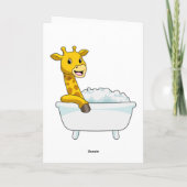 Giraffe mit Badewanne mit Schaumstoff Karte (Rückseite)