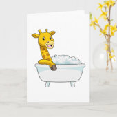 Giraffe mit Badewanne mit Schaumstoff Karte (Gelbe Blume)