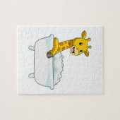 Giraffe mit Badewanne mit Schaumstoff Puzzle (Horizontal)