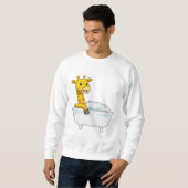 Giraffe mit Badewanne mit Schaumstoff Sweatshirt (Vorne ganz)