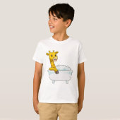 Giraffe mit Badewanne mit Schaumstoff T-Shirt (Vorne ganz)