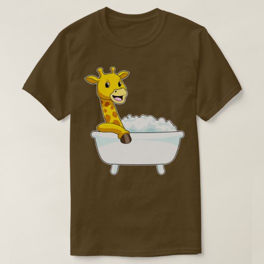 Giraffe mit Badewanne mit Schaumstoff T-Shirt (Design vorne)