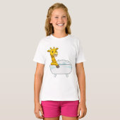 Giraffe mit Badewanne mit Schaumstoff T-Shirt (Vorne ganz)