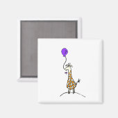 Giraffe mit Ballonmagnet Magnet (Vorderseite/Rückseite)