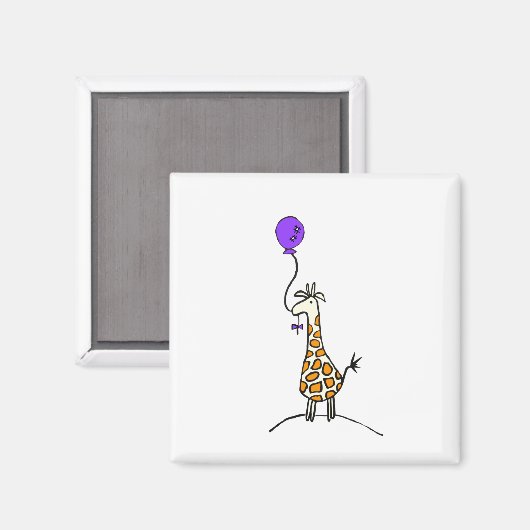 Giraffe mit Ballonmagnet Magnet (Vorderseite/Rückseite)