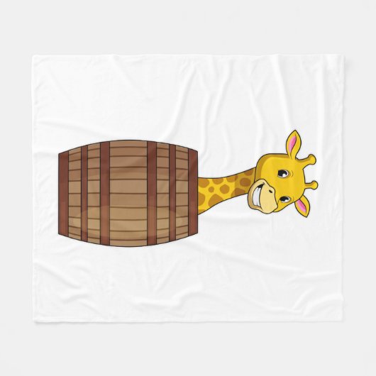Giraffe mit Barrel Fleecedecke (Vorderseite (Horizontal))