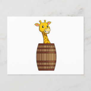 Giraffe mit Barrel Postkarte