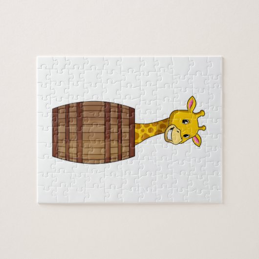 Giraffe mit Barrel Puzzle (Horizontal)