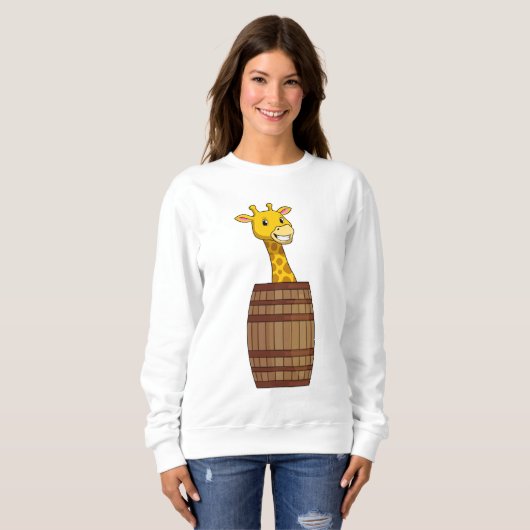 Giraffe mit Barrel Sweatshirt (Vorne ganz)