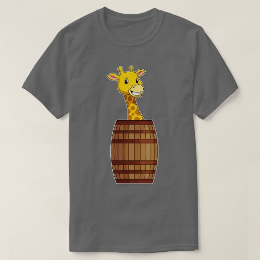 Giraffe mit Barrel T-Shirt (Design vorne)