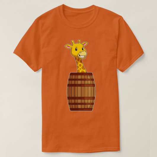 Giraffe mit Barrel T-Shirt (Design vorne)
