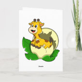 Giraffe mit Blatt & Ei Karte (Rückseite)