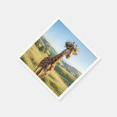 Giraffe mit Blumenkrone Serviette (Ecke)