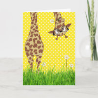 Giraffe mit Brille auf Polka Dots