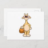 Giraffe mit Brille & Beutel Postkarte (Vorne/Hinten)