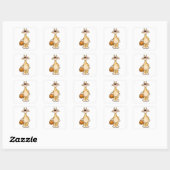 Giraffe mit Brille & Beutel Quadratischer Aufkleber (Blatt)