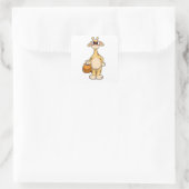 Giraffe mit Brille & Beutel Quadratischer Aufkleber (Tasche)