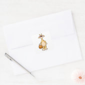 Giraffe mit Brille & Beutel Quadratischer Aufkleber (Umschlag)