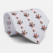 Giraffe mit Brille, die rosa Kaugummi blasen Krawatte (Gerollt)