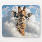 Giraffe mit Brille in der Wolke Mousepad (Vorne)