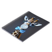 Giraffe mit Brille, Krawatte mit Bugs, blauer Kaug Notizblock (Linke Seite)