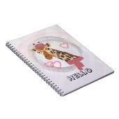 Giraffe mit Brille und roter Bettdecke Notizblock (Rechte Seite)