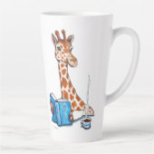 Giraffe mit Buch und Getränk Milchtasse (Rechts)