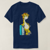 Giraffe mit Buchstapel T-Shirt (Design vorne)