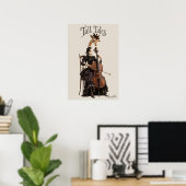 Giraffe mit Cello Poster (Heimbüro)